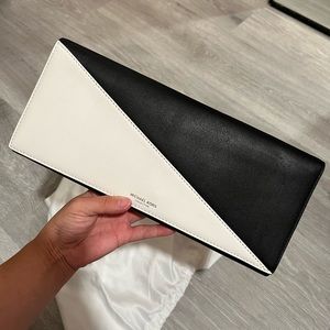 Michael kors collection black and white clutch